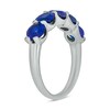 Thumbnail Image 2 of 5.0mm Blue Lab-Created Sapphire Five Stone Band in Sterling Silver