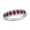 Thumbnail Image 1 of Lab-Created Ruby Sideways Bar Seven Stone Band in Sterling Silver