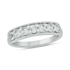 Thumbnail Image 1 of White Lab-Created Sapphire Sideways Bar Seven Stone Band in Sterling Silver