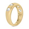 Thumbnail Image 1 of Heart-Shaped White Lab-Created Sapphire Hearts Band in Sterling Silver with 14K Gold Plate