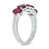 Thumbnail Image 2 of Oval Lab-Created Ruby Five Stone Band in Sterling Silver