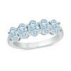 Thumbnail Image 1 of Oval Aquamarine Five Stone Band in Sterling Silver