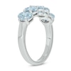 Thumbnail Image 2 of Oval Aquamarine Five Stone Band in Sterling Silver