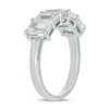 Thumbnail Image 2 of Emerald-Cut White Lab-Created Sapphire Five Stone Band in Sterling Silver