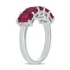 Thumbnail Image 2 of Emerald-Cut Lab-Created Ruby Five Stone Band in Sterling Silver