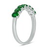 Thumbnail Image 2 of Oval Lab-Created Emerald Seven Stone Band in Sterling Silver