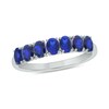 Thumbnail Image 1 of Oval Blue Lab-Created Sapphire Seven Stone Band in Sterling Silver