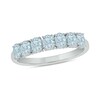 Thumbnail Image 1 of Oval Aquamarine Seven Stone Band in Sterling Silver
