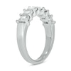 Thumbnail Image 2 of Emerald-Cut White Lab-Created Sapphire Seven Stone Band in Sterling Silver