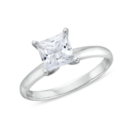 1-1/2 CT. Princess-Cut Certified Lab-Grown Diamond Solitaire Engagement Ring in 14K White Gold (I/SI2)