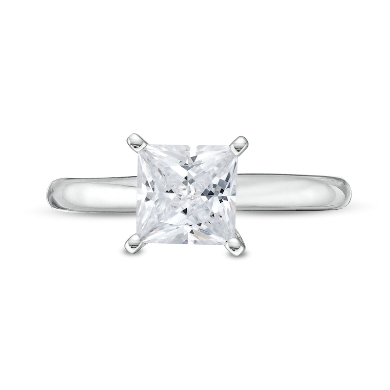 Main Image 3 of 1-1/2 CT. Princess-Cut Certified Lab-Grown Diamond Solitaire Engagement Ring in 14K White Gold (I/SI2)