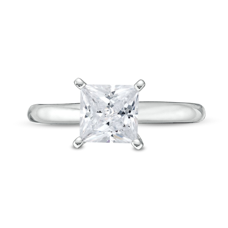 1-1/2 CT. Princess-Cut Certified Lab-Created Diamond Solitaire Engagement Ring in 14K White Gold (I/SI2)