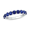 Thumbnail Image 1 of 3.5mm Blue Lab-Created Sapphire Nine Stone Band in Sterling Silver