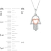 Thumbnail Image 2 of 1/6 CT. T.W. Diamond Hamsa Outline with Heart Pendant in Sterling Silver and 14K Rose Gold Plate