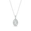 Thumbnail Image 1 of 1/4 CT. T.W. Oval Multi-Diamond Spiral Pendant in 10K White Gold