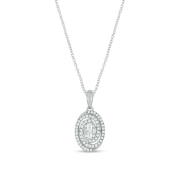 1/4 CT. T.W. Oval Multi-Diamond Spiral Pendant in 10K White Gold