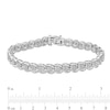 Thumbnail Image 4 of 1 CT. T.W. Multi-Diamond Cascading Line Bracelet in Sterling Silver - 7.25"