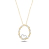 Thumbnail Image 0 of 1/4 CT. T.W. Diamond Oval Braid with Heart Pendant in 10K Gold