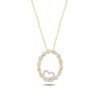 Thumbnail Image 1 of 1/4 CT. T.W. Diamond Oval Braid with Heart Pendant in 10K Gold