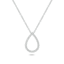 1/2 CT. T.W. Diamond Teardrop Outline Pendant in 10K White Gold