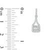 Thumbnail Image 2 of 1/2 CT. T.W. Princess Multi-Diamond Cushion Doorknocker Drop Earrings in 10K White Gold