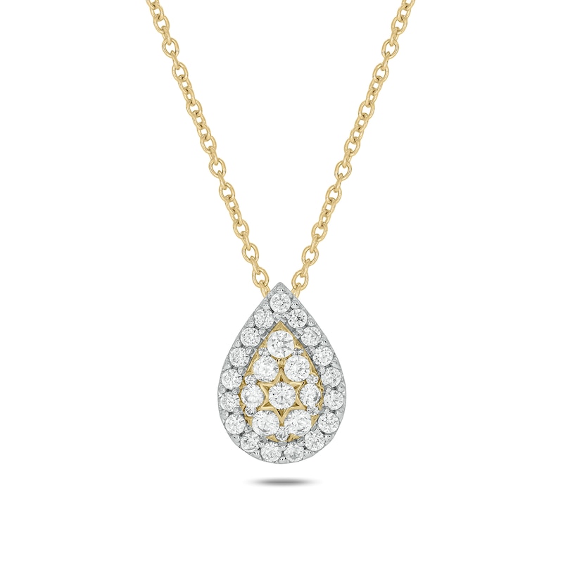 Main Image 1 of 1/2 CT. T.W. Pear Multi-Diamond Teardrop Pendant in 10K Gold