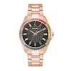Thumbnail Image 1 of Men's Bulova Phantom Rainbow Crystal Accent Rose-Tone Watch with Black Dial (Model: 97A180)