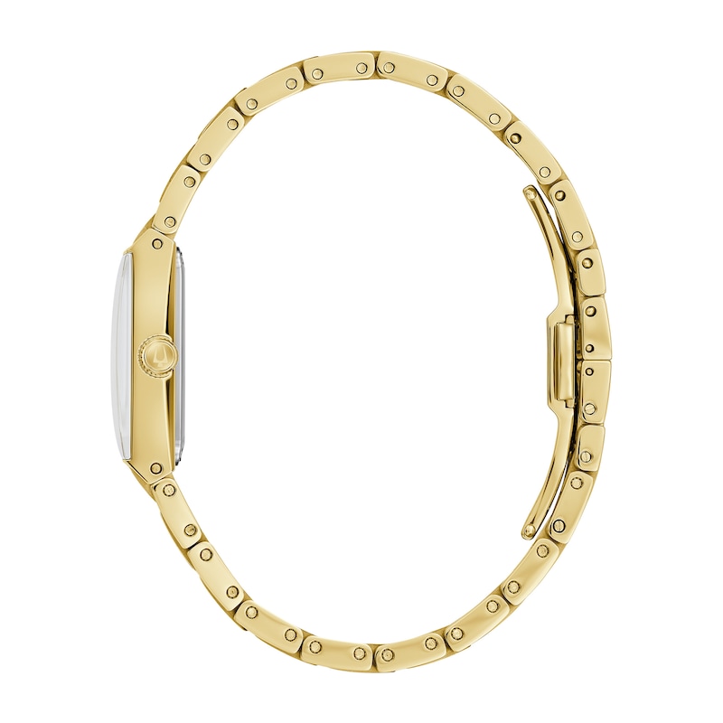 Main Image 2 of Ladies' Bulova Quadra Marc Anthony Diamond Accent Gold-Tone Watch with Black Square Dial (Model: 97P167)