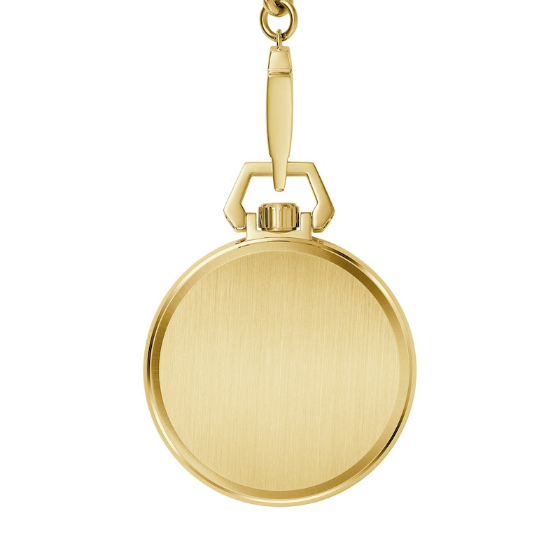 Main Image 3 of Men's Bulova Sutton Gold-Tone Pocket Watch with Skeleton Dial (Model: 97A178)