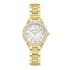 Thumbnail Image 1 of Ladies' Bulova Sutton 1/20 CT. T.W. Diamond Gold-Tone Watch with Mother-of-Pearl Dial (Model: 98R297)