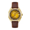 Thumbnail Image 1 of Men's Bulova Classic Gold-Tone Brown Leather Strap Watch with Gold-Tone Dial (Model: 97B214)