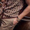Thumbnail Image 4 of Men's Bulova Classic Gold-Tone Brown Leather Strap Watch with Gold-Tone Dial (Model: 97B214)