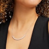Thumbnail Image 2 of 1 CT. T.W. Diamond Scallop Edge Curved Bar Necklace in 10K White Gold - 15.5"