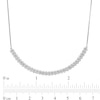 Thumbnail Image 3 of 1 CT. T.W. Diamond Scallop Edge Curved Bar Necklace in 10K White Gold - 15.5"