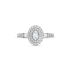 Thumbnail Image 4 of Vera Wang Love Collection 3/4 CT. T.W. Oval Diamond Double Frame Engagement Ring in 14K White Gold (I/SI2)
