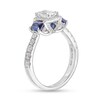 Thumbnail Image 2 of Vera Wang Love Collection 1-1/4 CT. T.W. Emerald-Cut Diamond and Sapphire Three Stone Engagement Ring in 14K White Gold