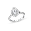 Thumbnail Image 0 of Vera Wang Love Collection 7/8 CT. T.W. Pear-Shaped Diamond Frame Twist Shank Engagement Ring in 14K White Gold (I/SI2)