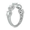 Thumbnail Image 2 of 4.0mm White Lab-Created Sapphire and 1/3 CT. T.W. Diamond Frame Five Stone Band in Sterling Silver