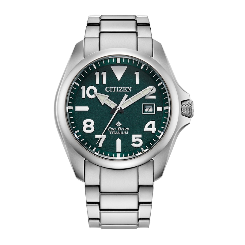 Main Image 1 of Men's Citizen Eco-Drive® Promaster Dive Super Titanium™ Watch with Green Dial (Model: BN0241-59W)
