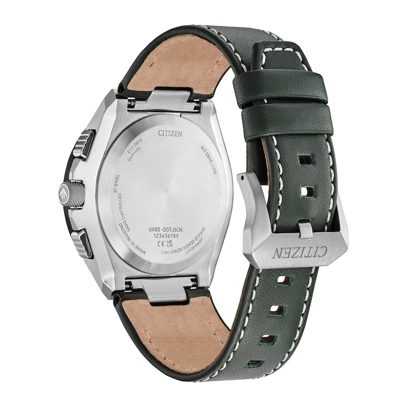 Main Image 3 of Men's Citizen Eco-Drive® Promaster Air Skyhawk A-T Chronograph Green Strap Watch with Green Dial (Model: JY8147-01X)