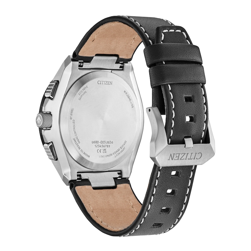 Main Image 3 of Men's Citizen Eco-Drive® Promaster Air Skyhawk A-T Chronograph Black Strap Watch with Black Dial (Model: JY8149-05E)