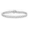 Thumbnail Image 1 of 1/10 CT. T.W. Diamond Curb Chain Bracelet in Sterling Silver - 7.25"