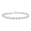 Thumbnail Image 0 of 1/10 CT. T.W. Diamond Marquise Station Line Bracelet in Sterling Silver - 7.5"