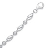 Thumbnail Image 1 of 1/10 CT. T.W. Diamond Marquise Station Line Bracelet in Sterling Silver - 7.5"