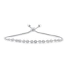 Thumbnail Image 1 of 1/5 CT. T.W. Pear and Oval Multi-Diamond Alternating Bolo Bracelet in Sterling Silver - 9.5"