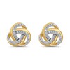 Thumbnail Image 2 of 1/10 CT. T.W. Diamond Double Row Love Knot Stud Earrings in 10K Gold