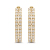 Thumbnail Image 2 of 1 CT. T.W. Diamond Split Double Row Hoop Earrings in 10K Gold