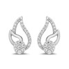 Thumbnail Image 1 of 1/4 CT. T.W. Multi-Diamond Open Flame Stud Earrings in Sterling Silver