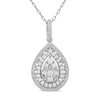 Thumbnail Image 1 of 1/2 CT. T.W. Pear Multi-Diamond Teardrop Pendant in 10K White Gold