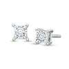 Thumbnail Image 0 of 1/8 CT. T.W. Certified Lab-Created Diamond Miracle Square Frame Solitaire Stud Earrings in Sterling Silver (I/SI2)